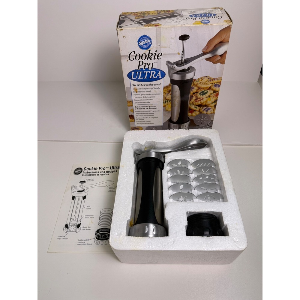 Wilton Cookie Pro Ultra Heavy Duty Cookie Press 10‎ Disks 2104-4010 Spritz Maker